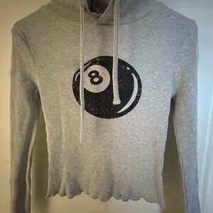 Gray Hoodie with 8 Ball Graphic